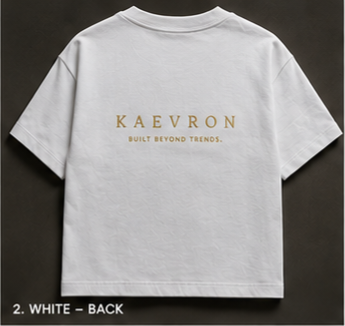KAEVRON Signature Heavyweight Oversized T-Shirt – White | Premium Streetwear