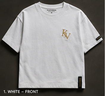 KAEVRON Signature Heavyweight Oversized T-Shirt – White | Premium Streetwear